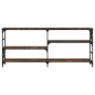 vidaXL Mesa consola madera de ingeniería roble ahumado 180x29x76,5 cm vidaXL Mesa consola madera de ingeniería roble ahumado 180x29x76,5 cm