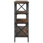 vidaXL Mesa consola madera de ingeniería roble ahumado 180x29x76,5 cm vidaXL Mesa consola madera de ingeniería roble ahumado 180x29x76,5 cm
