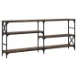 vidaXL Mesa consola madera de ingeniería roble ahumado 180x29x76,5 cm vidaXL Mesa consola madera de ingeniería roble ahumado 180x29x76,5 cm
