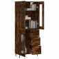 vidaXL Aparador alto madera contrachapada roble ahumado 69,5x34x180 cm vidaXL Aparador alto madera contrachapada roble ahumado 69,5x34x180 cm