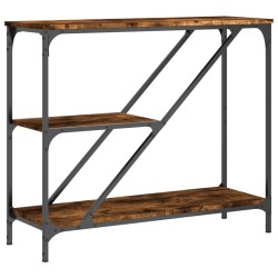 vidaXL Mesa consola madera de ingeniería roble ahumado 88,5x30x75 cm