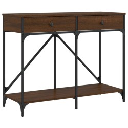 vidaXL Mesa consola madera de ingeniería marrón roble 100x39x78,5 cm