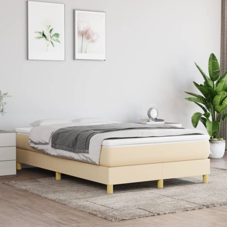 vidaXL Estructura de cama box spring tela color crema 120x200 cm