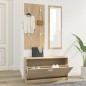 vidaXL Set de mueble zapatero 3 en 1 madera contrachapada roble Sonoma vidaXL Set de mueble zapatero 3 en 1 madera contrachapada roble Sonoma