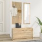 vidaXL Set de mueble zapatero 3 en 1 madera contrachapada roble Sonoma vidaXL Set de mueble zapatero 3 en 1 madera contrachapada roble Sonoma
