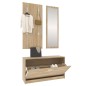 vidaXL Set de mueble zapatero 3 en 1 madera contrachapada roble Sonoma vidaXL Set de mueble zapatero 3 en 1 madera contrachapada roble Sonoma
