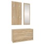 vidaXL Set de mueble zapatero 3 en 1 madera contrachapada roble Sonoma vidaXL Set de mueble zapatero 3 en 1 madera contrachapada roble Sonoma