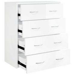 vidaXL Aparador con 4 cajones blanco brillante 60x30,5x71 cm