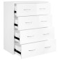 vidaXL Aparador con 4 cajones blanco brillante 60x30,5x71 cm vidaXL Aparador con 4 cajones blanco brillante 60x30,5x71 cm