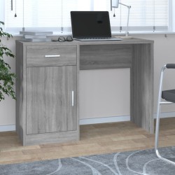 vidaXL Escritorio con cajón y armario contrachapada 100x40x73 cm