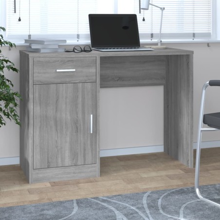 vidaXL Escritorio con cajón y armario contrachapada 100x40x73 cm