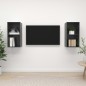 vidaXL Muebles de salón de pared 2 pzas madera ingeniería gris brillo