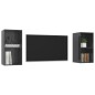 vidaXL Muebles de salón de pared 2 pzas madera ingeniería gris brillo