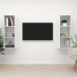 vidaXL Muebles de salón de pared 2 pzs madera ingeniería blanco brillo