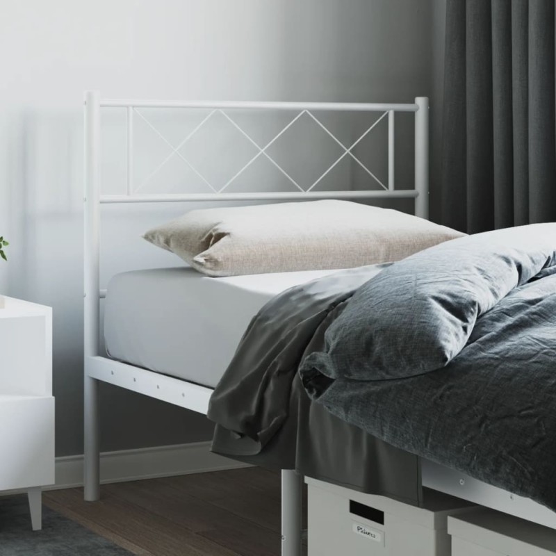 vidaXL Cabecero de metal blanco 75 cm