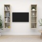 vidaXL Muebles de salón de pared 2 pzas madera ingeniería roble Sonoma vidaXL Muebles de salón de pared 2 pzas madera ingeniería roble Sonoma