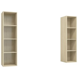vidaXL Muebles de salón de pared 2 pzas madera ingeniería roble Sonoma