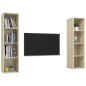 vidaXL Muebles de salón de pared 2 pzas madera ingeniería roble Sonoma vidaXL Muebles de salón de pared 2 pzas madera ingeniería roble Sonoma