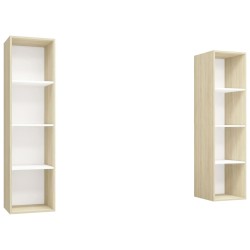 vidaXL Muebles de salón de pared 2 piezas blanco y roble Sonoma