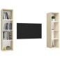 vidaXL Muebles de salón de pared 2 piezas blanco y roble Sonoma