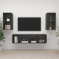 vidaXL Muebles de salón de pared 4 piezas madera de ingeniería gris vidaXL Muebles de salón de pared 4 piezas madera de ingeniería gris