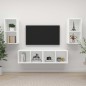 vidaXL Muebles de salón de pared 4 piezas madera de ingeniería blanco