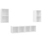 vidaXL Muebles de salón de pared 4 piezas madera de ingeniería blanco