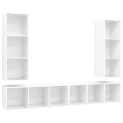 vidaXL Muebles de salón de pared 4 piezas blanco y roble Sonoma