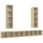 vidaXL Muebles de salón de pared 4 pzas madera ingeniería roble Sonoma