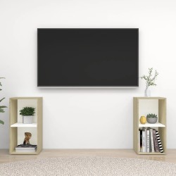 vidaXL Muebles de salón de pared 2 piezas blanco y roble Sonoma