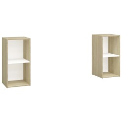 vidaXL Muebles de salón de pared 2 piezas blanco y roble Sonoma