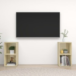 vidaXL Muebles de salón de pared 2 pzas madera ingeniería roble Sonoma