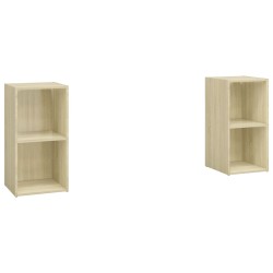 vidaXL Muebles de salón de pared 2 pzas madera ingeniería roble Sonoma