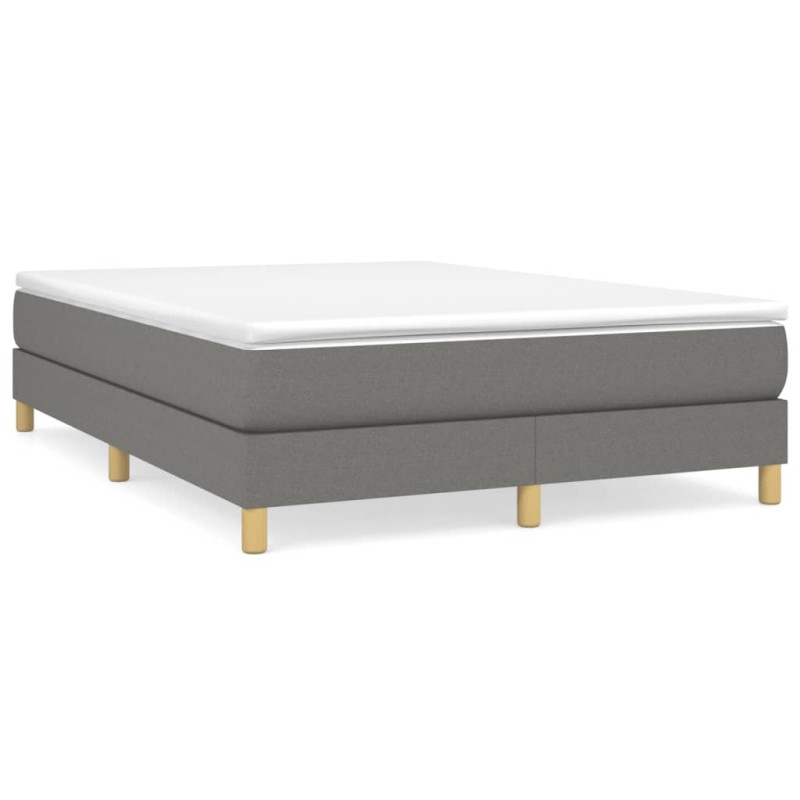 vidaXL Estructura de cama box spring tela gris oscuro 140x200 cm