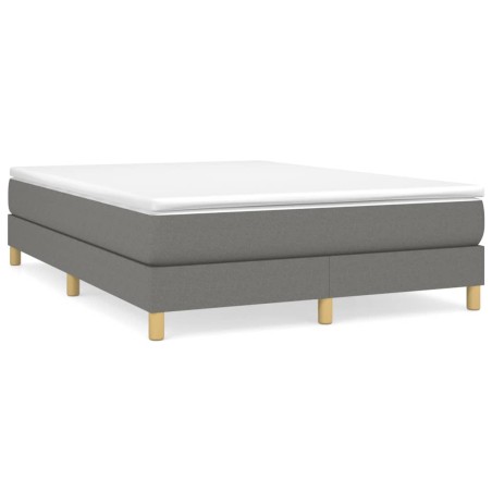 vidaXL Estructura de cama box spring tela gris oscuro 140x200 cm