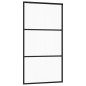 vidaXL Puerta corredera ESG vidrio y aluminio negra 102x205 cm