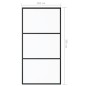 vidaXL Puerta corredera ESG vidrio y aluminio negra 102x205 cm