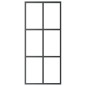 vidaXL Puerta corredera ESG vidrio y aluminio negra 90x205 cm vidaXL Puerta corredera ESG vidrio y aluminio negra 90x205 cm