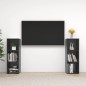 vidaXL Muebles de salón 2 piezas madera ingeniería gris brillo vidaXL Muebles de salón 2 piezas madera ingeniería gris brillo