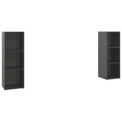 vidaXL Muebles de salón 2 piezas madera ingeniería gris brillo