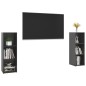 vidaXL Muebles de salón 2 piezas madera ingeniería gris brillo vidaXL Muebles de salón 2 piezas madera ingeniería gris brillo