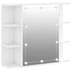 vidaXL Mueble con espejo y luces LED blanco brillante 70x16,5x60 cm