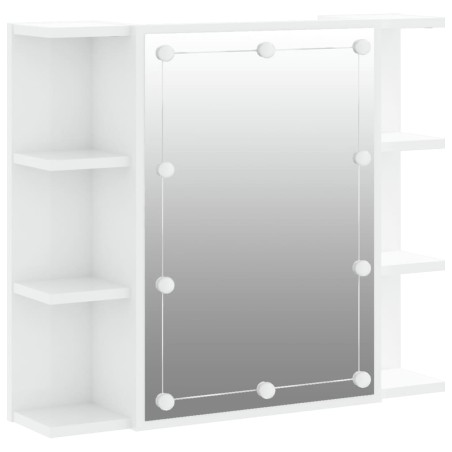 vidaXL Mueble con espejo y luces LED blanco brillante 70x16,5x60 cm