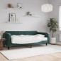 vidaXL Sofá cama con colchón terciopelo verde oscuro 100x200 cm