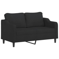 vidaXL Sofá de 2 plazas de tela negro 140 cm