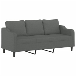 vidaXL Sofá de 3 plazas de tela gris oscuro 180 cm