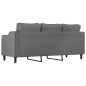 vidaXL Sofá de 3 plazas de tela gris oscuro 180 cm vidaXL Sofá de 3 plazas de tela gris oscuro 180 cm
