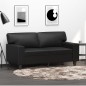 vidaXL Sofá de 2 plazas de cuero sintético negro 120 cm vidaXL Sofá de 2 plazas de cuero sintético negro 120 cm