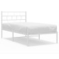 vidaXL Estructura de cama de metal con cabecero blanco 90x190 cm vidaXL Estructura de cama de metal con cabecero blanco 90x190 cm