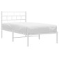 vidaXL Estructura de cama de metal con cabecero blanco 90x190 cm vidaXL Estructura de cama de metal con cabecero blanco 90x190 cm